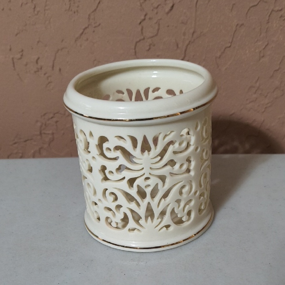 Lenox Pierced Filigree Porcelain Votive Candle Holder